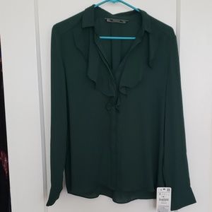 Zara green blouse
